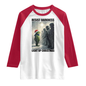 Frogs Resist Christmas Raglan Shirt Funny Portland Protest ICE Activist Meme TS14 White Red Print Your Wear
