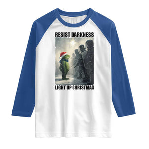 Frogs Resist Christmas Raglan Shirt Funny Portland Protest ICE Activist Meme TS14 White Royal Print Your Wear
