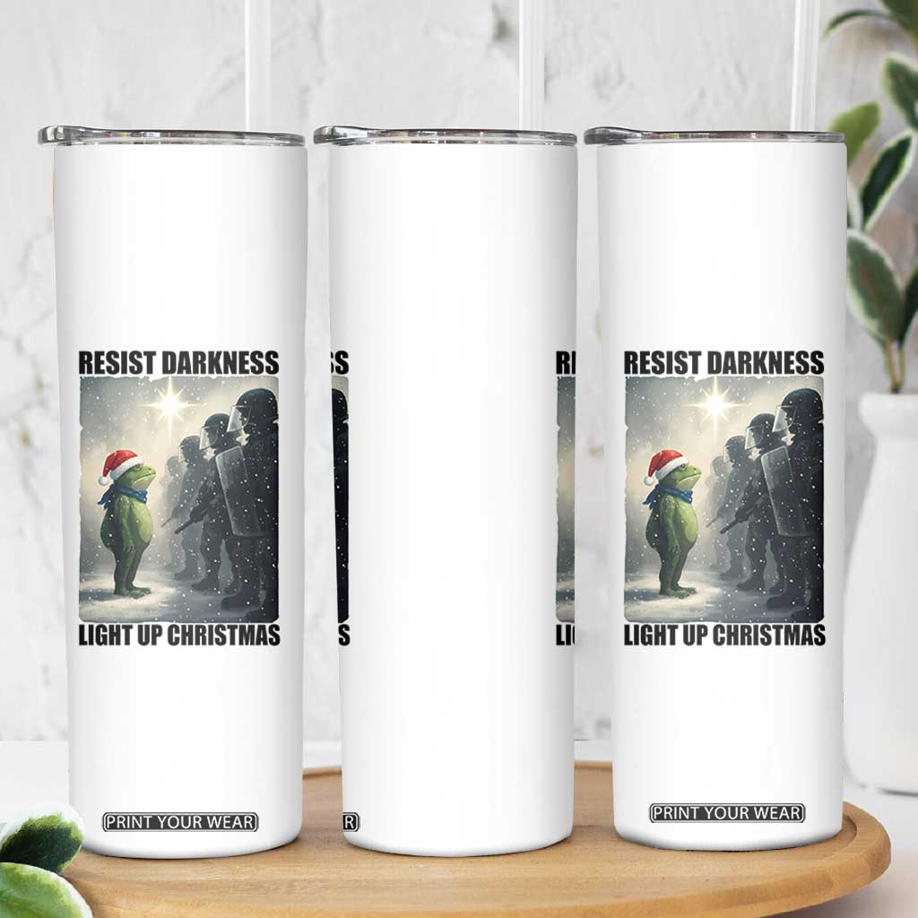 Frogs Resist Christmas Skinny Tumbler Funny Portland Protest ICE Activist Meme TS14 Print Your Wear