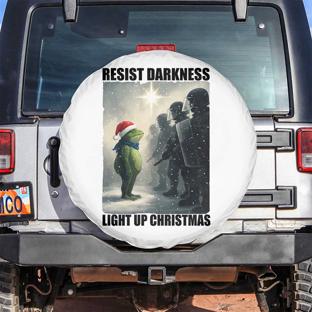 Frogs Resist Christmas Spare Tire Cover Funny Portland Protest ICE Activist Meme TS14 No hole White Print Your Wear