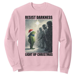 Frogs Resist Christmas Sweatshirt Funny Portland Protest ICE Activist Meme TS14 Light Pink Print Your Wear