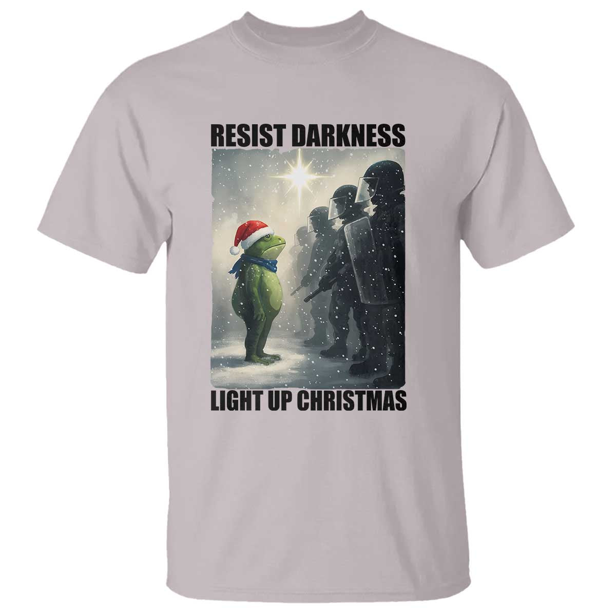 Frogs Resist Christmas T Shirt Funny Portland Protest ICE Activist Meme TS14 Ice Gray Print Your Wear