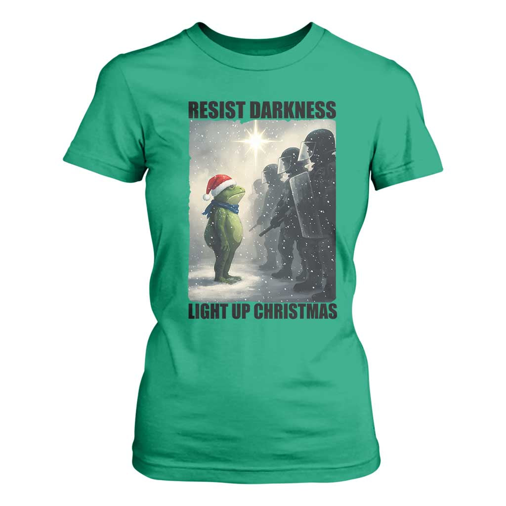 Frogs Resist Christmas T Shirt For Women Funny Portland Protest ICE Activist Meme TS14 Irish Green Print Your Wear
