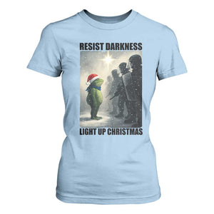 Frogs Resist Christmas T Shirt For Women Funny Portland Protest ICE Activist Meme TS14 Light Blue Print Your Wear
