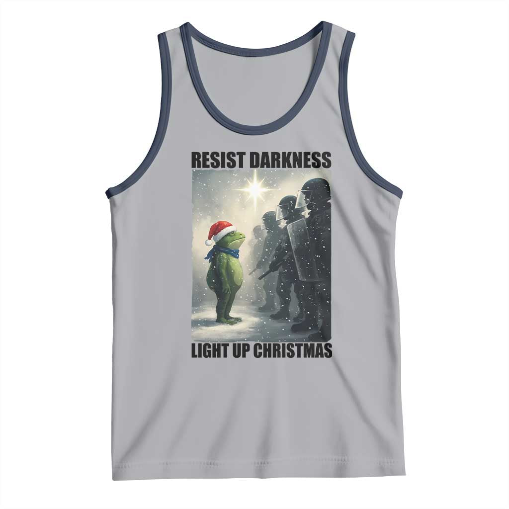 Frogs Resist Christmas Tank Top Funny Portland Protest ICE Activist Meme TS14 Athletic Heather Navy Print Your Wear