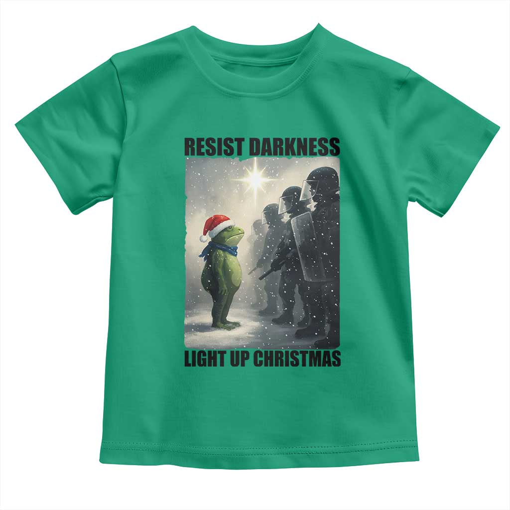 Frogs Resist Christmas Toddler T Shirt Funny Portland Protest ICE Activist Meme TS14 Irish Green Print Your Wear