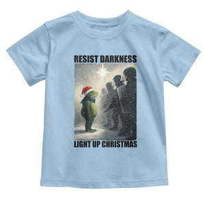 Frogs Resist Christmas Toddler T Shirt Funny Portland Protest ICE Activist Meme TS14 Light Blue Print Your Wear
