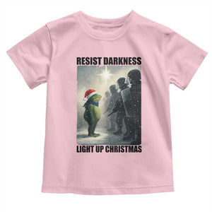 Frogs Resist Christmas Toddler T Shirt Funny Portland Protest ICE Activist Meme TS14 Light Pink Print Your Wear