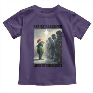 Frogs Resist Christmas Toddler T Shirt Funny Portland Protest ICE Activist Meme TS14 Purple Print Your Wear