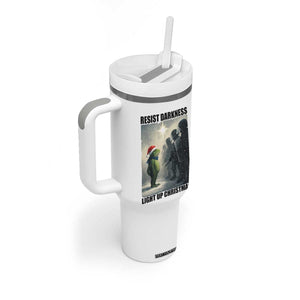Frogs Resist Christmas Tumbler With Handle Funny Portland Protest ICE Activist Meme TS14 Print Your Wear