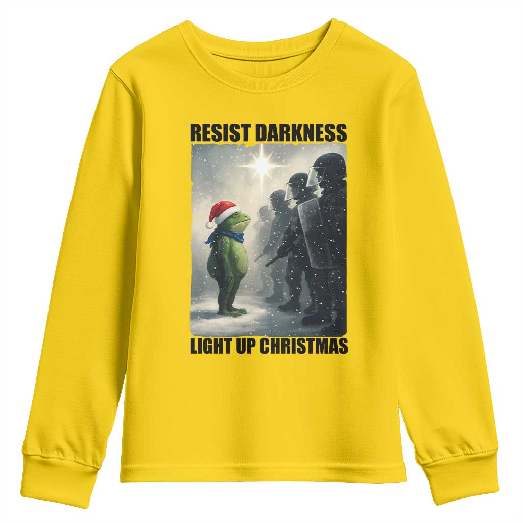 Frogs Resist Christmas Youth Sweatshirt Funny Portland Protest ICE Activist Meme TS14 Daisy Print Your Wear