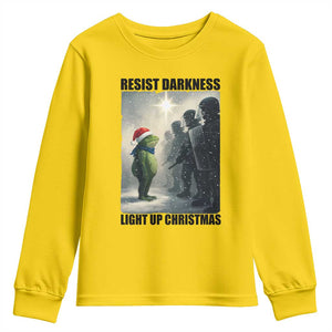 Frogs Resist Christmas Youth Sweatshirt Funny Portland Protest ICE Activist Meme TS14 Daisy Print Your Wear