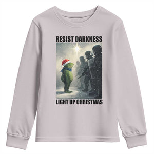 Frogs Resist Christmas Youth Sweatshirt Funny Portland Protest ICE Activist Meme TS14 Ice Gray Print Your Wear