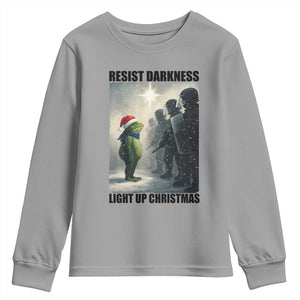 Frogs Resist Christmas Youth Sweatshirt Funny Portland Protest ICE Activist Meme TS14 Sport Gray Print Your Wear
