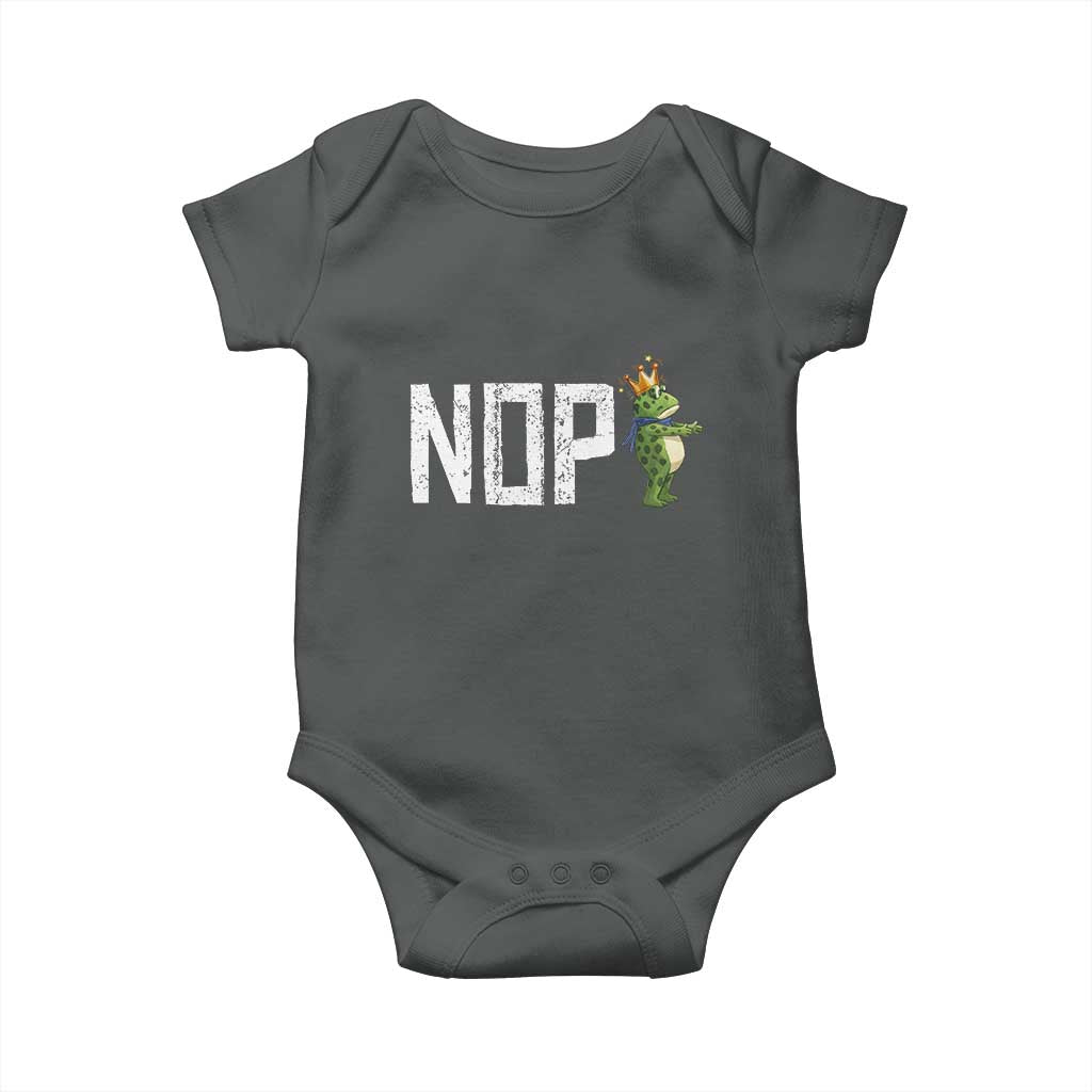 Frogs Resist Baby Onesie No Kings In America Political 2025 TS14 Dark Heather Print Your Wear