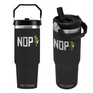 Frogs Resist Flip Straw Tumbler No Kings In America Political 2025 TS14 One Size: 30 oz Black Print Your Wear