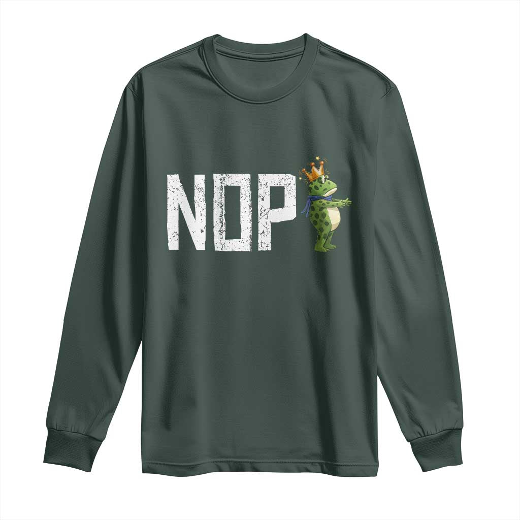 Frogs Resist Long Sleeve Shirt No Kings In America Political 2025 TS14 Dark Forest Green Print Your Wear