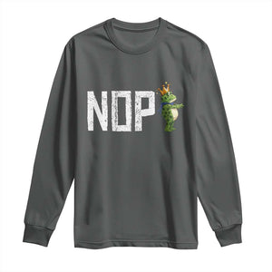 Frogs Resist Long Sleeve Shirt No Kings In America Political 2025 TS14 Dark Heather Print Your Wear
