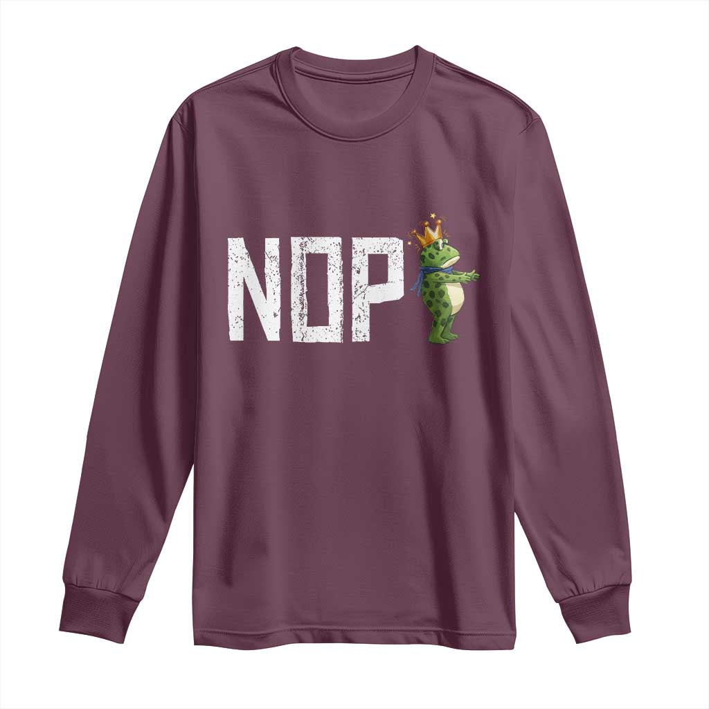 Frogs Resist Long Sleeve Shirt No Kings In America Political 2025 TS14 Maroon Print Your Wear