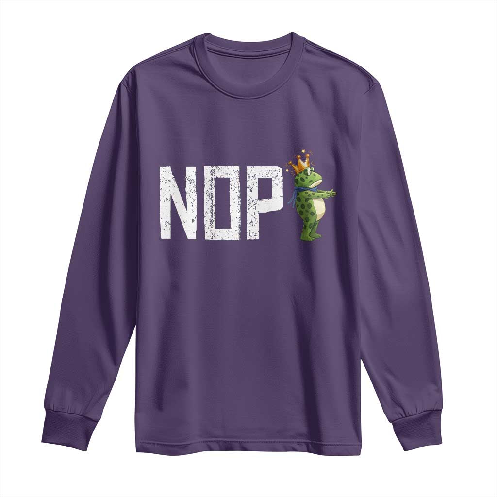 Frogs Resist Long Sleeve Shirt No Kings In America Political 2025 TS14 Purple Print Your Wear