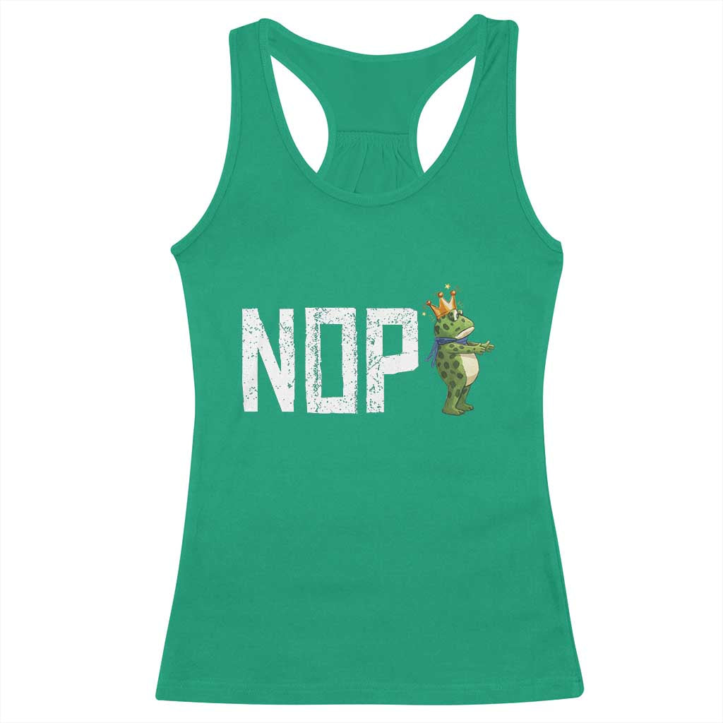 Frogs Resist Racerback Tank Top No Kings In America Political 2025 TS14 Irish Green Print Your Wear