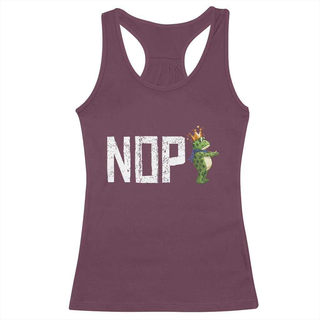 Frogs Resist Racerback Tank Top No Kings In America Political 2025 TS14 Maroon Print Your Wear