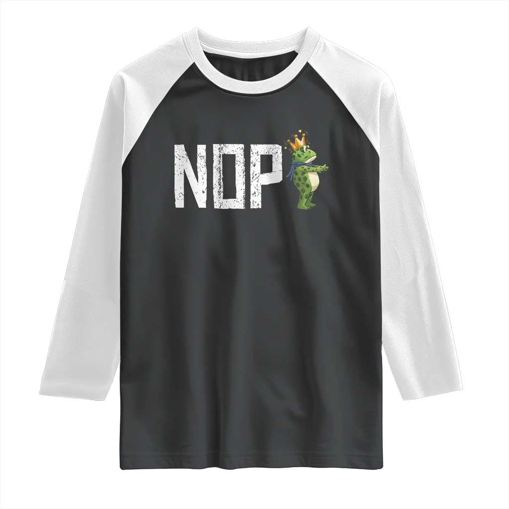 Frogs Resist Raglan Shirt No Kings In America Political 2025 TS14 Black White Print Your Wear