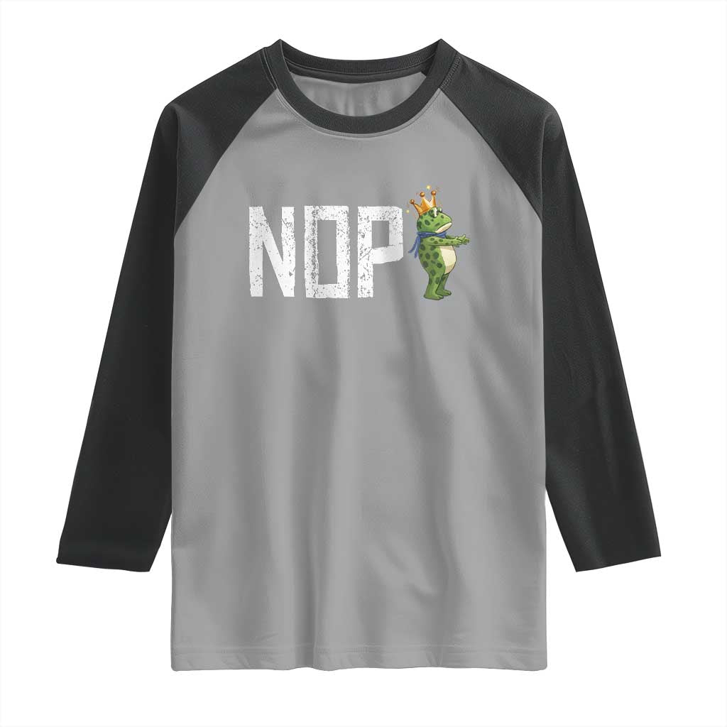 Frogs Resist Raglan Shirt No Kings In America Political 2025 TS14 Sport Gray Black Print Your Wear