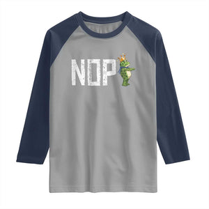 Frogs Resist Raglan Shirt No Kings In America Political 2025 TS14 Sport Gray Navy Print Your Wear