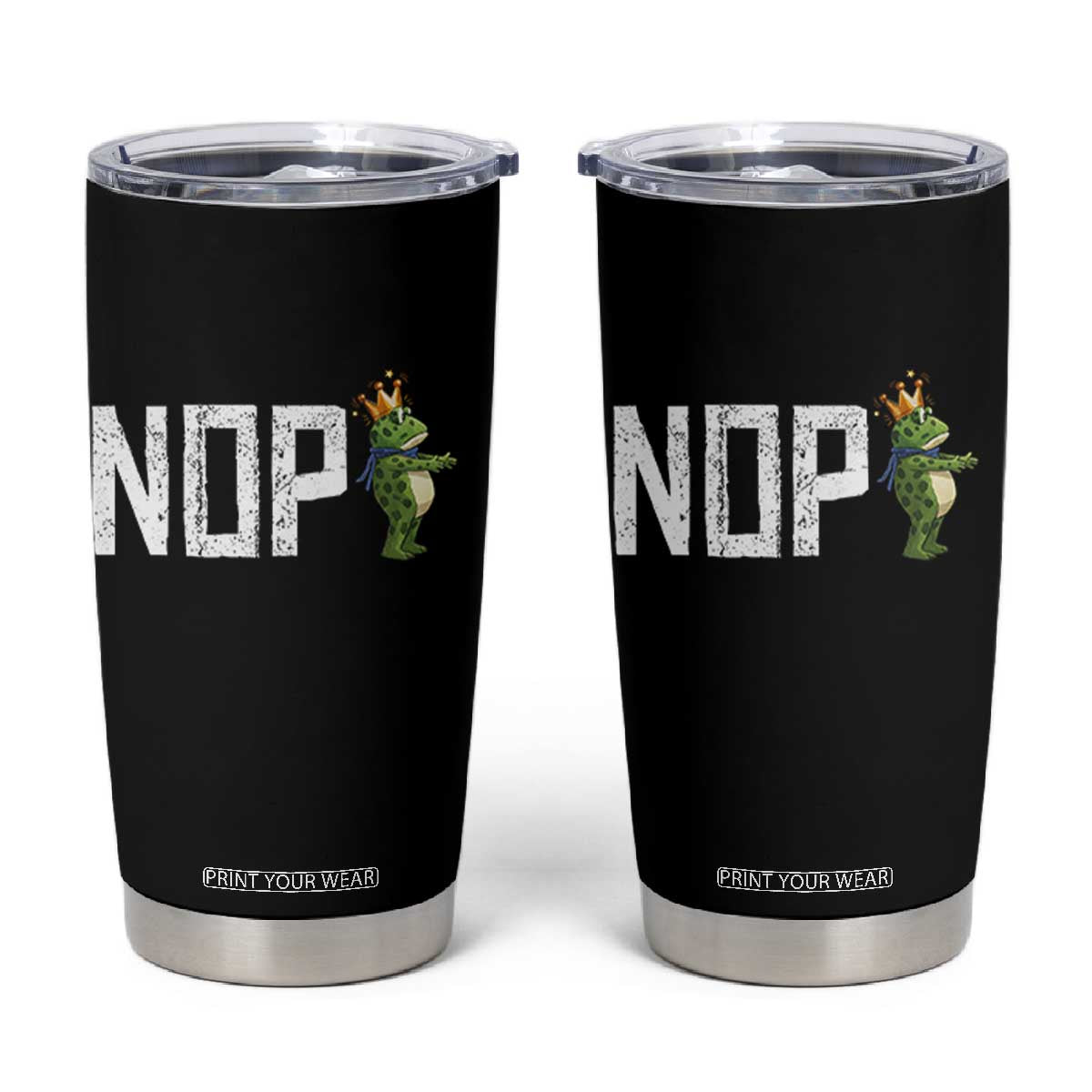 Frogs Resist Tumbler Cup No Kings In America Political 2025 TS14 Black Print Your Wear