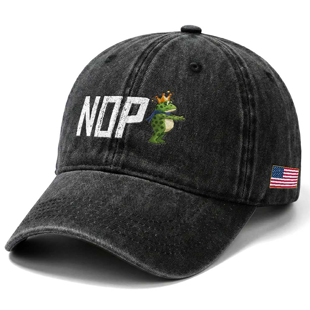 Frogs Resist Washed Cotton Baseball Cap No Kings In America Political 2025 TS14 Print Your Wear