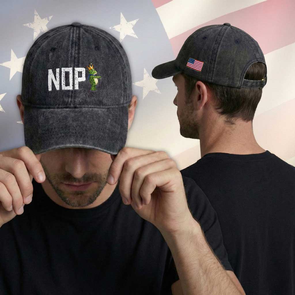 Frogs Resist Washed Cotton Baseball Cap No Kings In America Political 2025 TS14 Print Your Wear