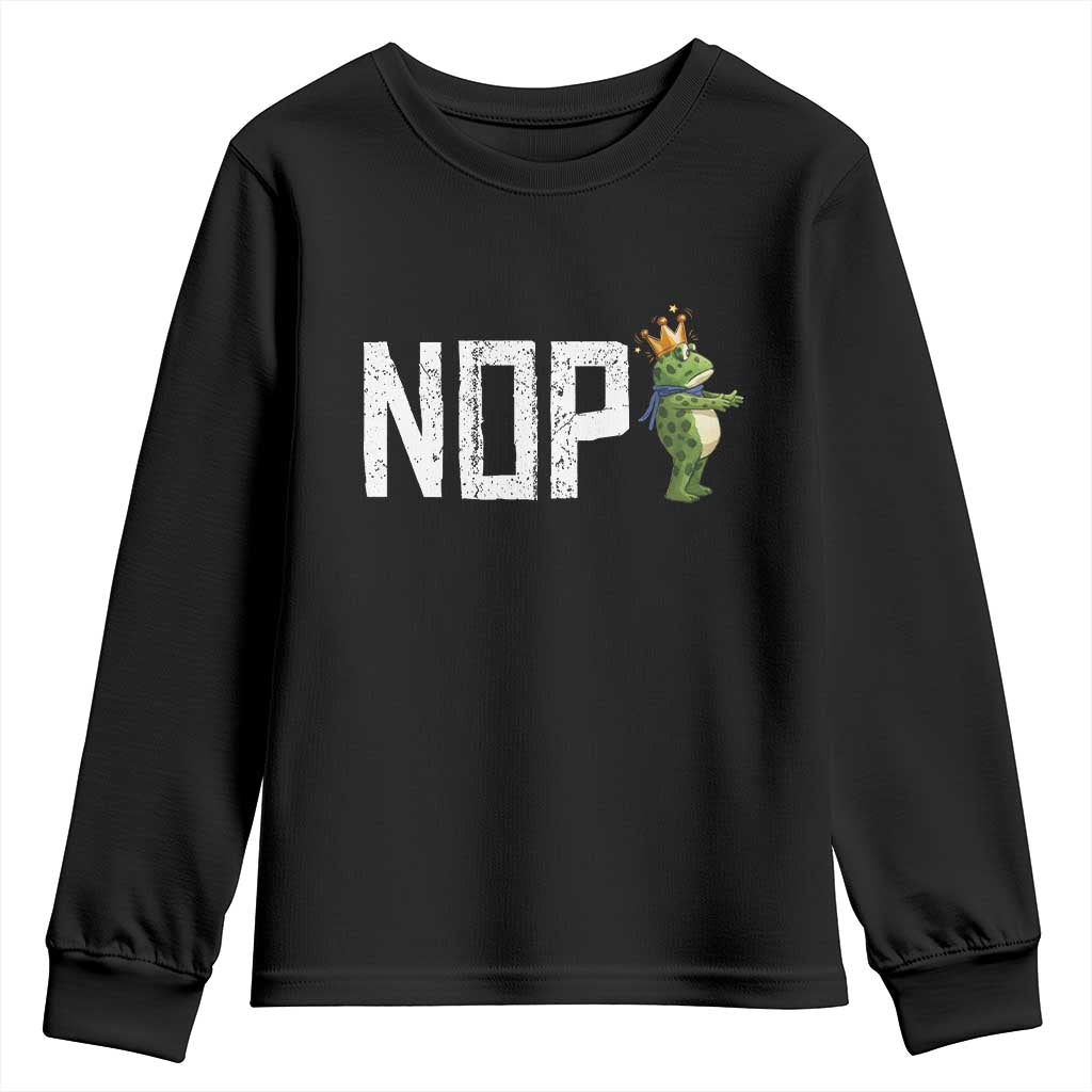 Frogs Resist Youth Sweatshirt No Kings In America Political 2025 TS14 Black Print Your Wear