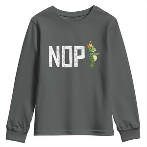 Frogs Resist Youth Sweatshirt No Kings In America Political 2025 TS14 Dark Heather Print Your Wear
