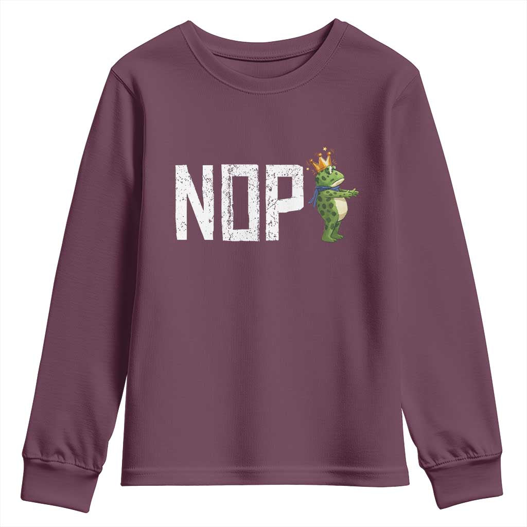 Frogs Resist Youth Sweatshirt No Kings In America Political 2025 TS14 Maroon Print Your Wear