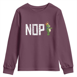 Frogs Resist Youth Sweatshirt No Kings In America Political 2025 TS14 Maroon Print Your Wear