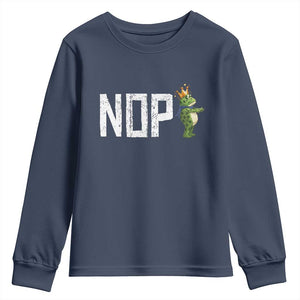 Frogs Resist Youth Sweatshirt No Kings In America Political 2025 TS14 Navy Print Your Wear