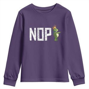 Frogs Resist Youth Sweatshirt No Kings In America Political 2025 TS14 Purple Print Your Wear