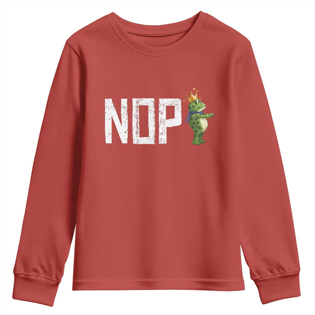 Frogs Resist Youth Sweatshirt No Kings In America Political 2025 TS14 Red Print Your Wear