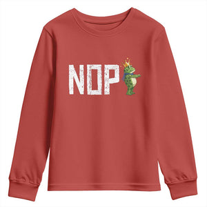 Frogs Resist Youth Sweatshirt No Kings In America Political 2025 TS14 Red Print Your Wear