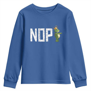 Frogs Resist Youth Sweatshirt No Kings In America Political 2025 TS14 Royal Blue Print Your Wear