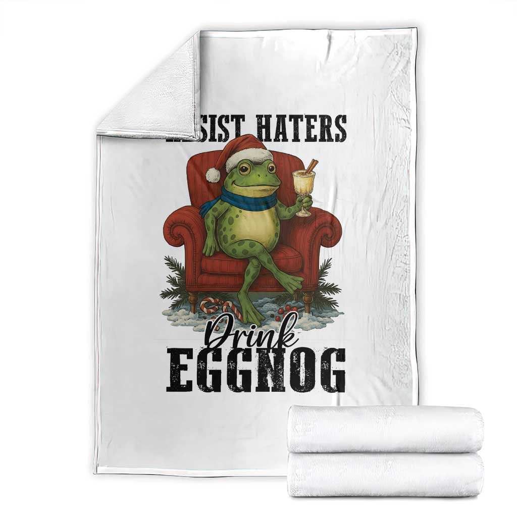Frogs Resist Christmas Throw Blanket Portland Frog Activist America Political 2025 TS14 White Print Your Wear
