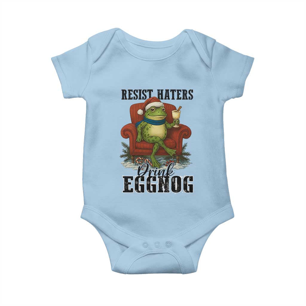 Frogs Resist Christmas Baby Onesie Portland Frog Activist America Political 2025 TS14 Light Blue Print Your Wear