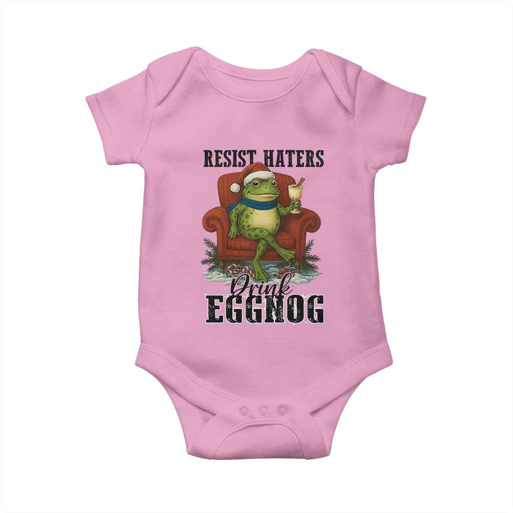 Frogs Resist Christmas Baby Onesie Portland Frog Activist America Political 2025 TS14 Light Pink Print Your Wear