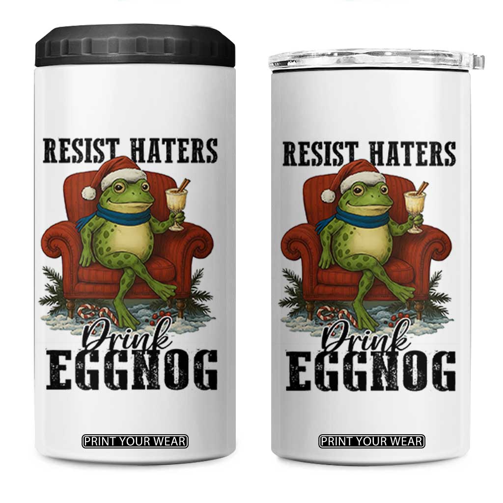 Frogs Resist Christmas 4 in 1 Can Cooler Tumbler Portland Frog Activist America Political 2025 TS14 One Size: 16 oz White Print Your Wear