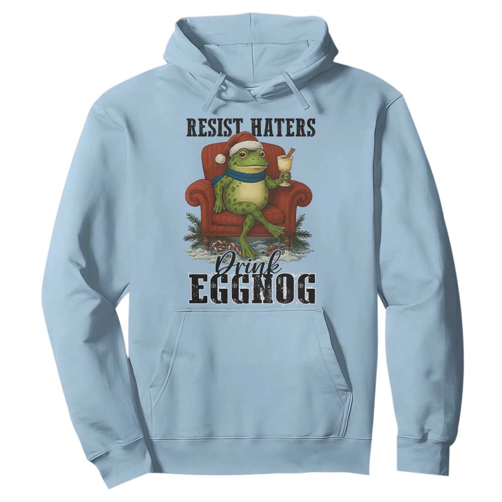 Frogs Resist Christmas Hoodie Portland Frog Activist America Political 2025 TS14 Light Blue Print Your Wear