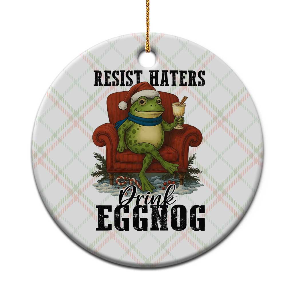 Frogs Resist Xmas Ceramic Ornament Portland Frog Activist America Political 2025 TS14 1pc Christmas Plaid Print Your Wear