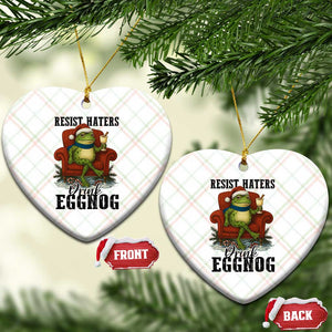 Frogs Resist Xmas Ceramic Ornament Portland Frog Activist America Political 2025 - Print Your Wear