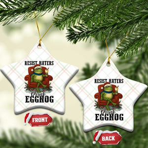 Frogs Resist Xmas Ceramic Ornament Portland Frog Activist America Political 2025 - Print Your Wear