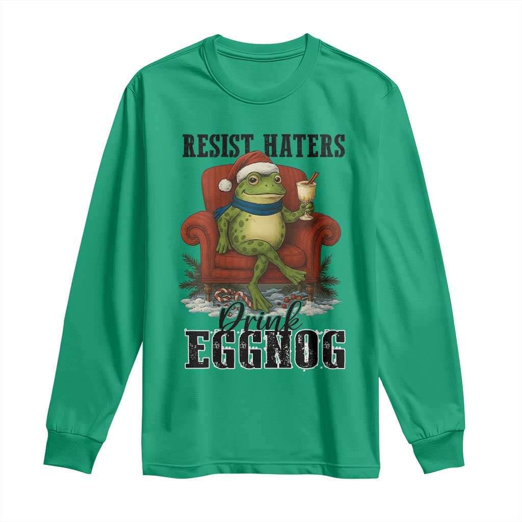 Frogs Resist Christmas Long Sleeve Shirt Portland Frog Activist America Political 2025 TS14 Irish Green Print Your Wear